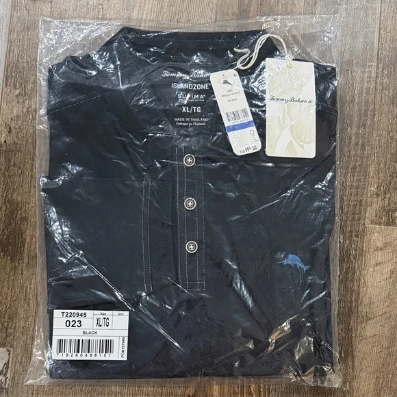 Tommy Bahama Black “Emfielder 2.0 Polo LS - Picture 1 of 4
